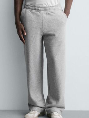 ZARA Mens Basic Relaxed Fit Jogger Pant, Great Marl, Size Small